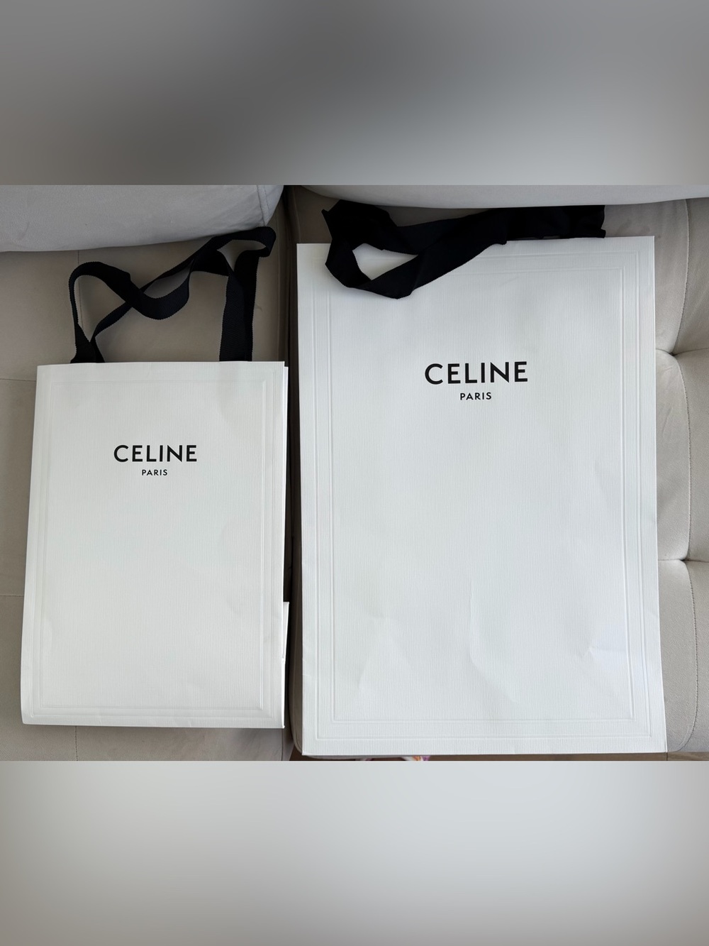 Celine Shopping Bags with Black Handles